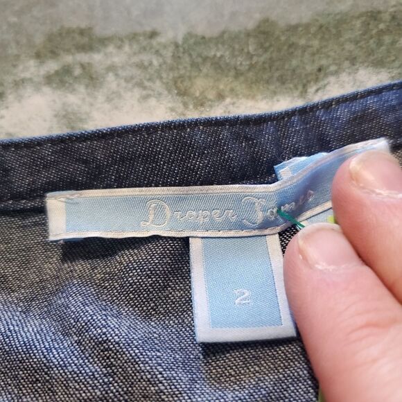 Draper James chambray ruffle shift dress sz 2 - Picture 2 of 3